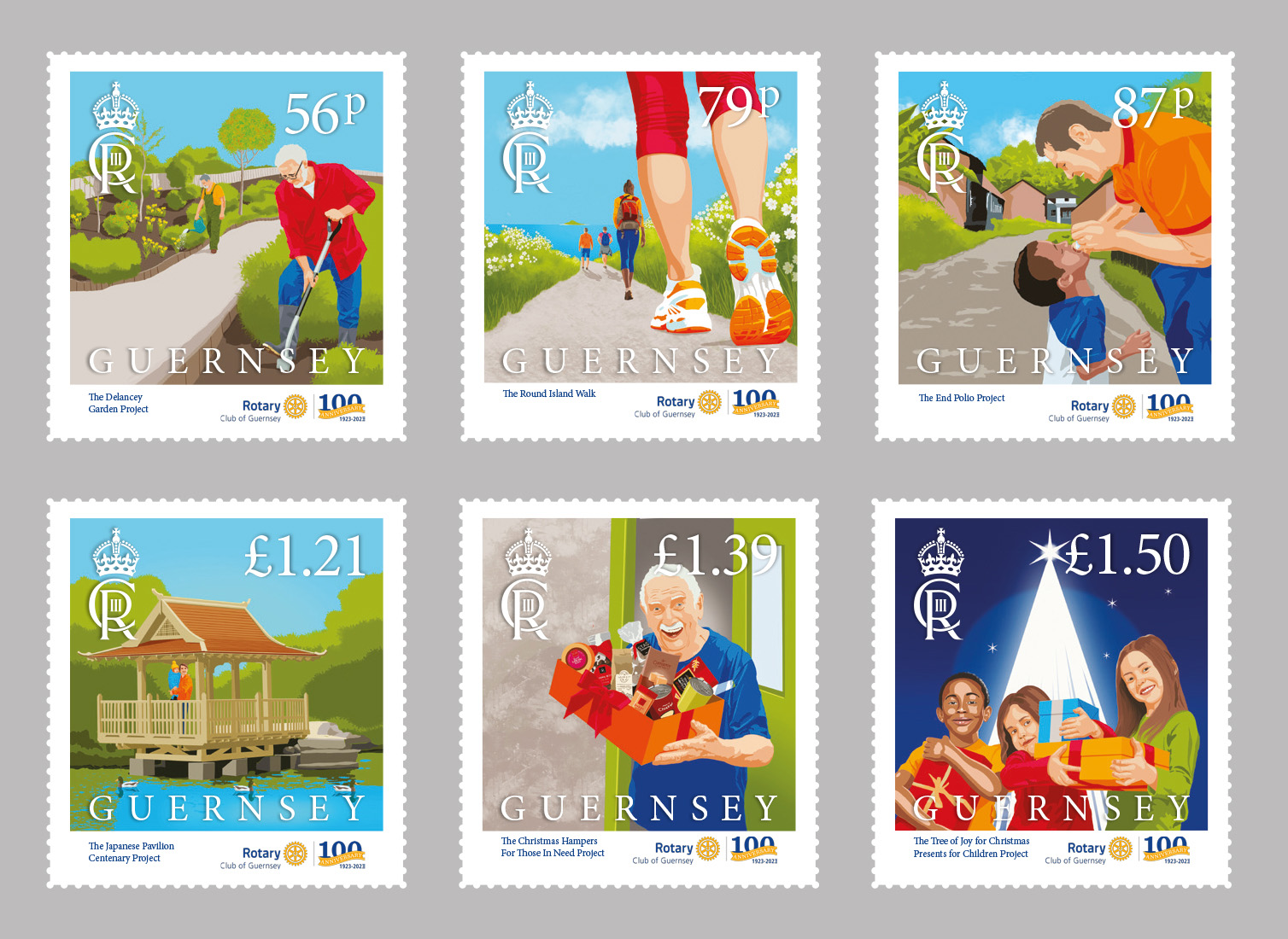 Set of 6 stamps